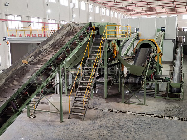 Garbage screening production line