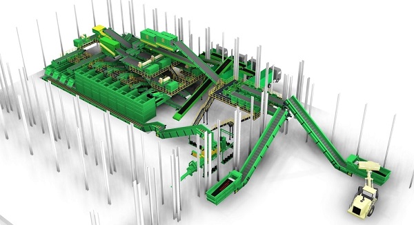 Domestic waste sorting production line