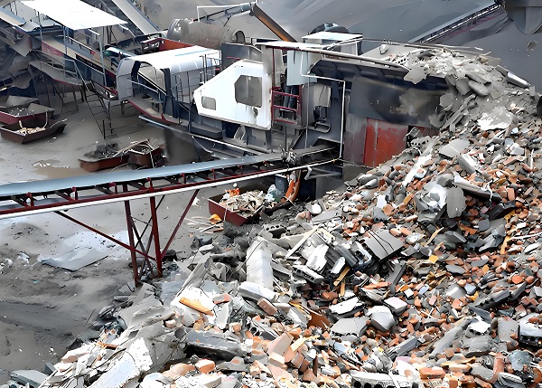 Decoration waste crushing and screening system