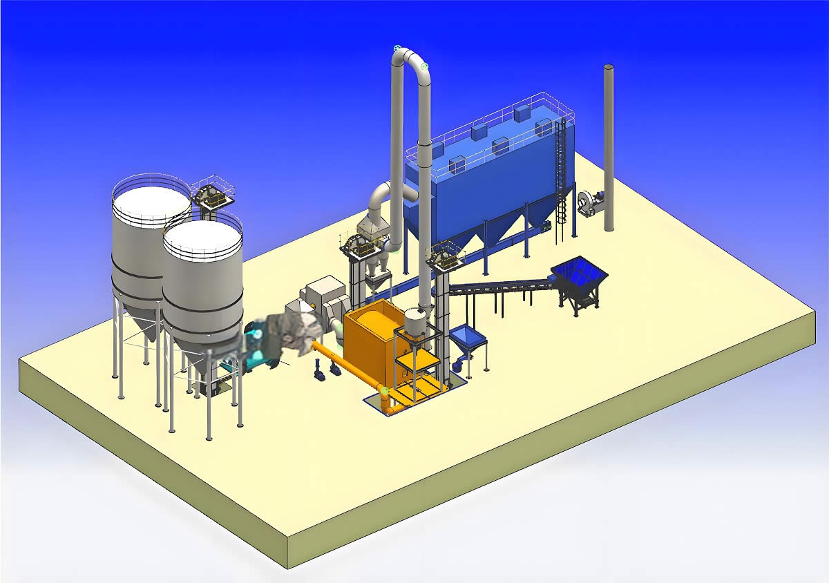 Gypsum powder mill plant